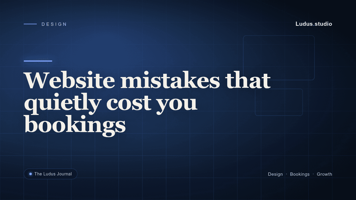Editorial header artwork for an article on website mistakes that cost surf and hostel bookings.