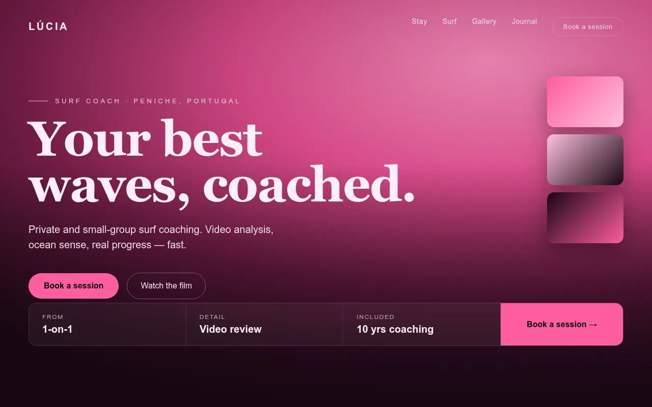 Instructors & coaches website concept by Ludus Studio