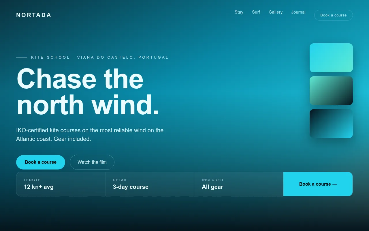 Kitesurf schools website concept by Ludus Studio